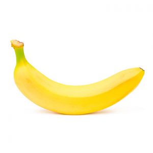Image of one banana on a plain white background